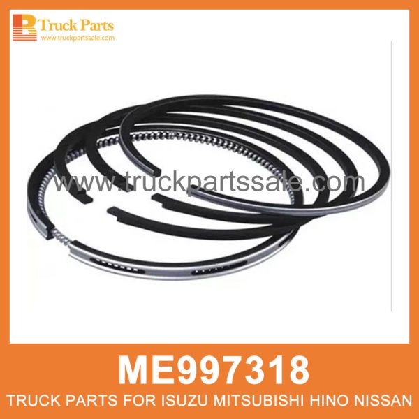 Ring Set Piston 104mm bore ME997318 ME999243 ME999641 for Mitsubishi truck Pistón de colocación de anillos مكبس مجموعة الحلقة