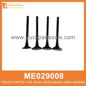 Valve Set Exhaust set of 4 pcs ME029008 for Mitsubishi truck Conjunto de escape de la válvula مجموعة العادم مجموعة الصمام