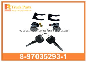 Cylinder Key Set Lock 8-97035293-1 8970352931 8-97035-293-1 for ISUZU NHR NKR 100P 4JB1 Bloqueo de la llave del cilindro قفل مجموعة مفاتيح الأسطوانة