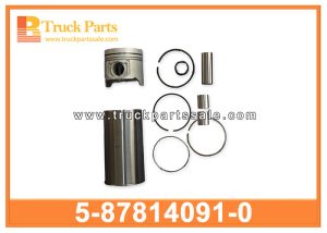 Cylinder Liner Kit 5-87814091-0 5878140910 5-87814-091-0 for ISUZU 600P NKR TFR TFS 4JH1 Kit de revestimiento de cilindro طقم بطانة الأسطوانة