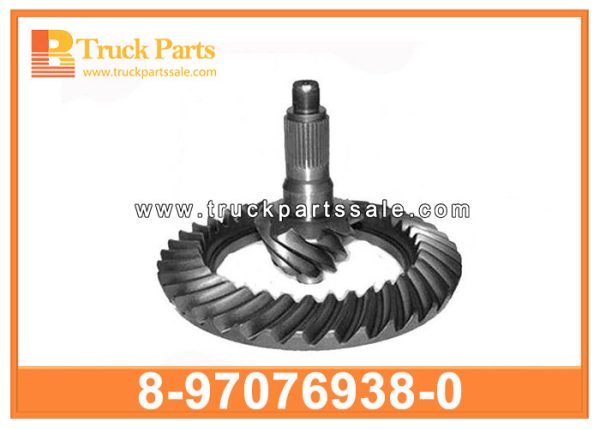 Final Differential Crown Pinion Gear Set 8-97076938-0 8970769380 8-97076-938-0 for ISUZU NPR NQR ELF truck 4HF1 Conjunto de engranajes de piñón de corona diferencial final مجموعة ترس ترس التاج التفاضلية النهائية