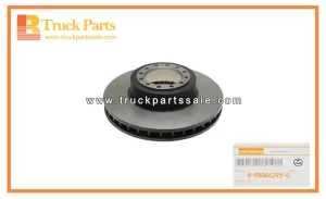 Front Disc Brake Rotor for ISUZU ELF500 600 8-98006395-0 8980063950 8-98006-395-0 Rotor de freno de disco delantero